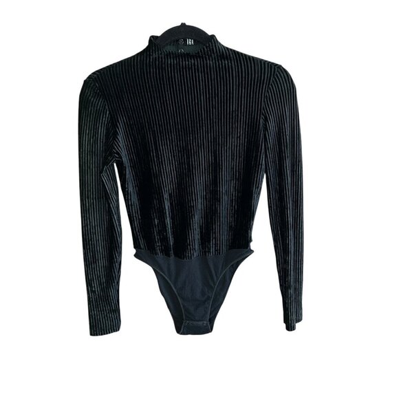 Cosabella Vintage 80s Italy Black Ribbed Velvet Bodysuit. NWT Size Medium - Picture 1 of 9